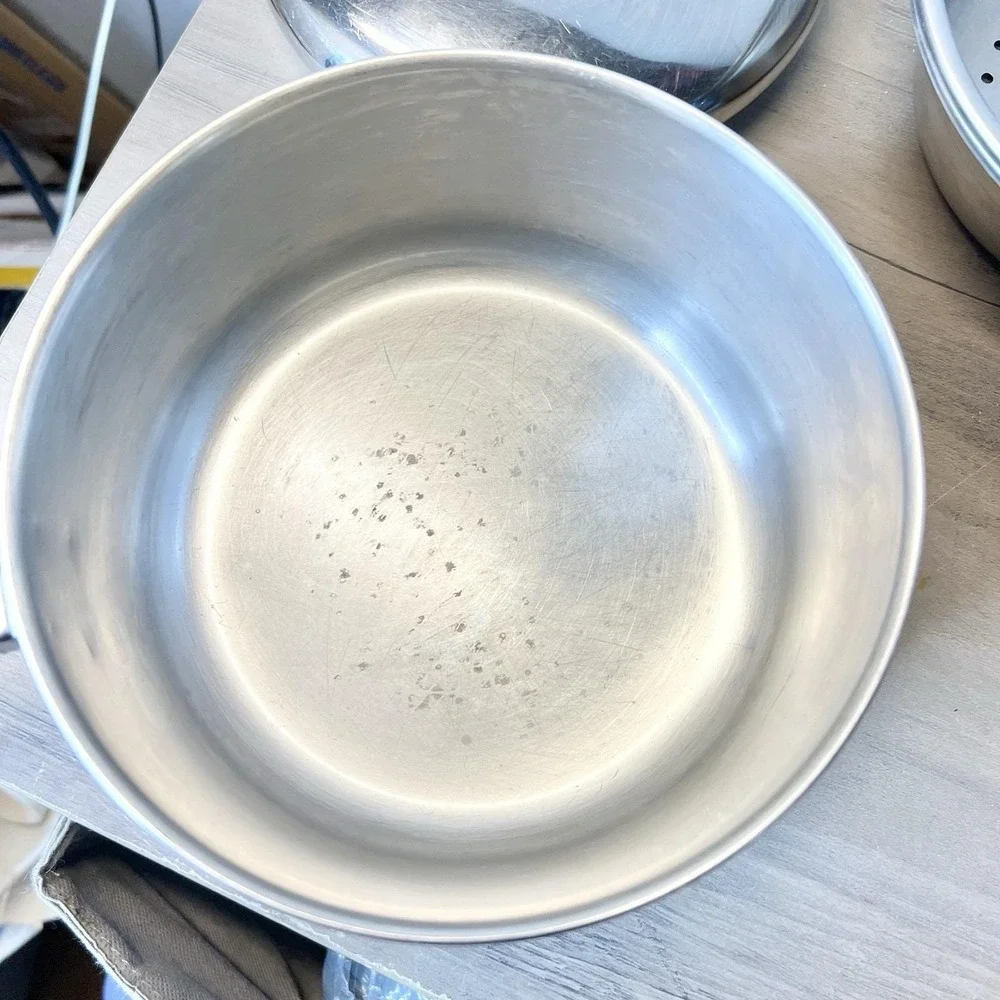 Vintage Presto PC 2 QT‎ Aluminum Saucepan Double Boiler Steamer Insert Set USA